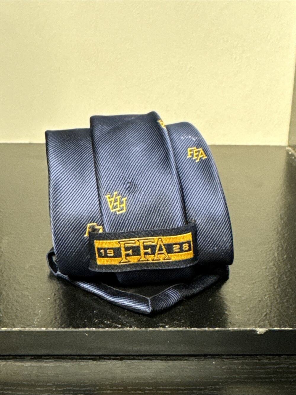 Navy Blue Official FFA 1928 Future Farmers Show Tie Necktie 100% Polyester EUC